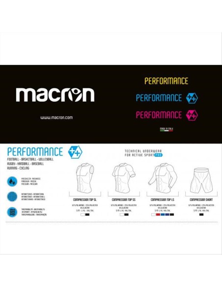 MACRON PERF. ++ COMPRESSION TECH UNDERWEAR TOP SS  | Deriusport.it